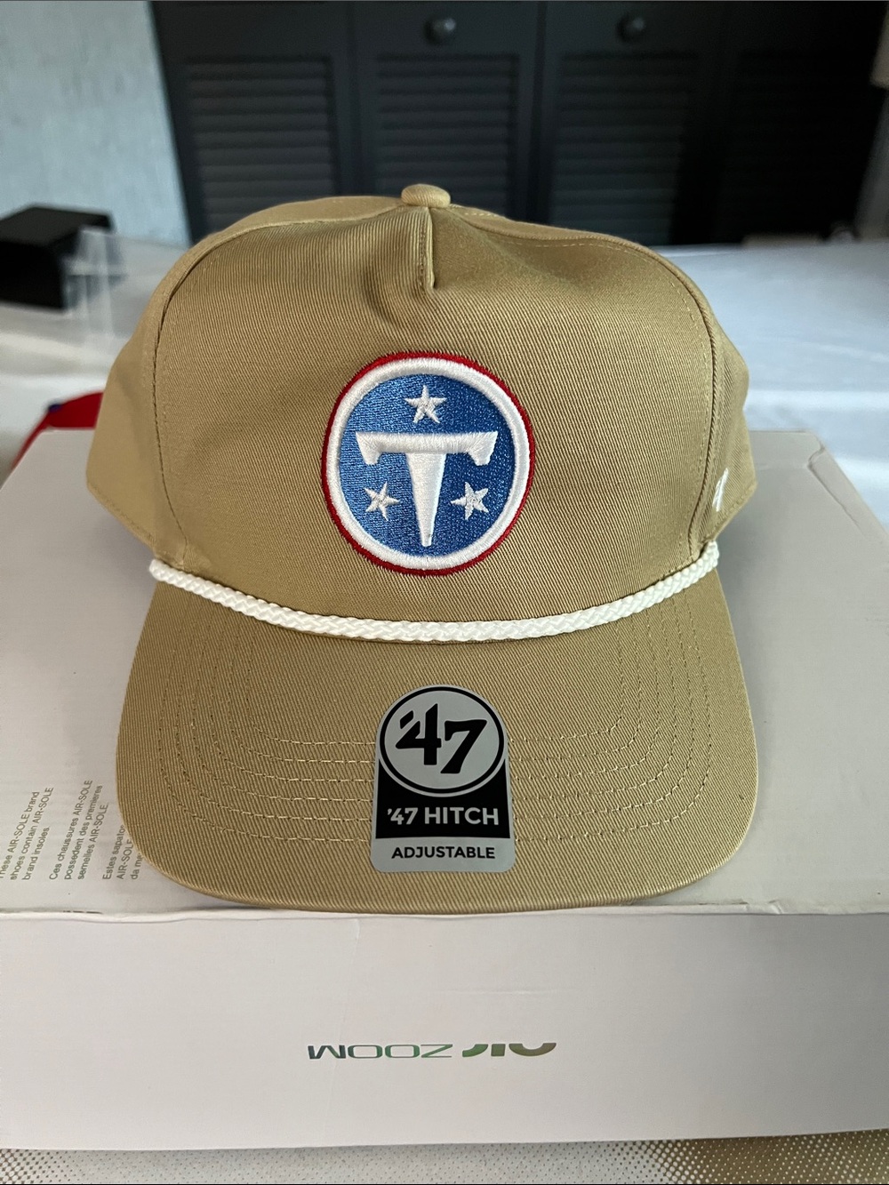 '47 Khaki Rope-Front Cap Tennessee with Blue, White & Red Patch